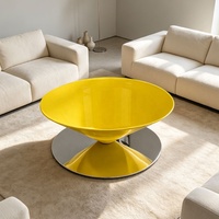 Table basse flottante de style crème français, table à thé conique de forme OVNI, design moderne et minimaliste pour salon domestique