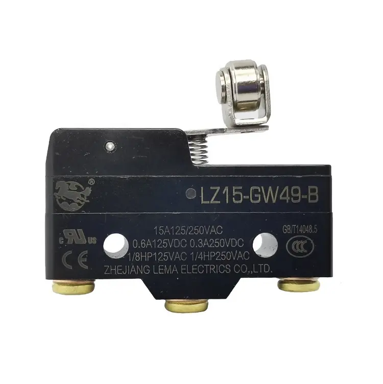 Lema LZ15-GW49-B kısa menteşe çapraz makaralı kol mikro anahtarı 15A onaylı Limit anahtarı 250VAC devresi 250VAC maks. Voltaj 16A maks.