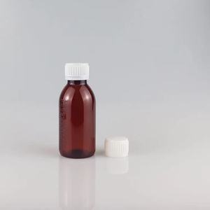 زجاجة بلاستيكية كهرمانية اللون من مادة PET للاستخدام الطبي سعة 60 مل و100 مل و150 مل و200 مل و300 مل و500 مل للسوائل الفموية مع غطاء لولبي - Product Image 5