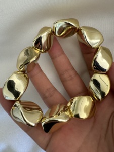 <span class=keywords><strong>Bracelet</strong></span> fantaisie pour femme, design exagéré, vente en gros à prix avantageux, <span class=keywords><strong>bracelet</strong></span> punk irrégulier et épais en CCB plaqué or 18 carats - Product Image 4