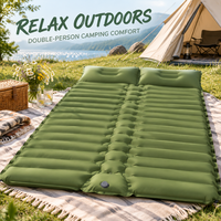 Matelas de couchage gonflable double, épais, en nylon TPU, avec pompe externe, portable, pour le camping et la sieste