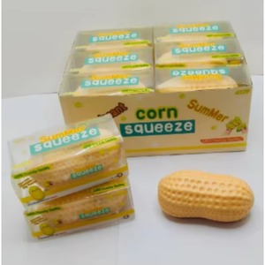 Jouet sensoriel en silicone à presser, saveur cacahuète, mangue et fraise, avec bloc sonore craquant à l'intérieur - Product Image 4