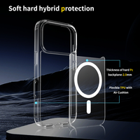 Coque de téléphone antichoc transparente en TPU et PC avec aimant pour iPhone 17 Air Pro Max, nouvelle coque anti-chute pour iPhone 17 Pro Max