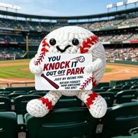 Peluche de baseball au crochet en gros, jouet en peluche tricoté pour le soutien émotionnel, amigurumi, cadeau pour les fans de sport, décoration d'équipe