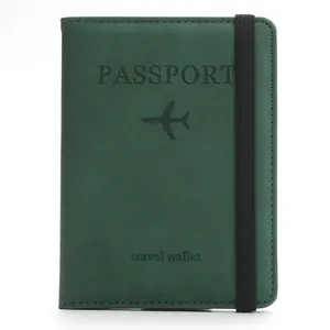 Combo Passport Holder Travel Wallet RFID Blocking PU Leather Case Cover With Clear Window