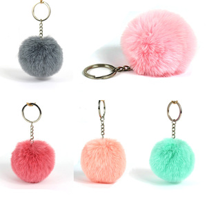 YYX personnalisé personnalisé arc-en-ciel bricolage ensemble ouvert anneau de saut artisanat pendentif faisant décoration <span class=keywords><strong>pompon</strong></span> <span class=keywords><strong>porte</strong></span>-clés femmes - Product Image 3