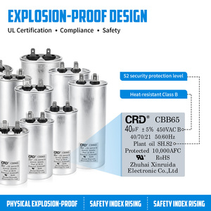 <span class=keywords><strong>Condensateur</strong></span> de démarrage moteur CRD CBB65 20~80uF <span class=keywords><strong>450VAC</strong></span>, fabricant, fournisseur, usine, <span class=keywords><strong>condensateur</strong></span> à film PP métallisé pour climatiseur - Product Image 3