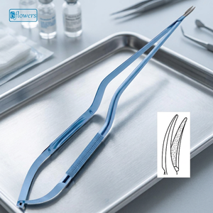 6flowers Micro Needle Holder Surgical Instrument For General Surgery CE Certified Class I Manual Stainless Steel Blue Handle - Product Image 2