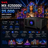Projecteur laser bicolore SMX 25000 lumens WUXGA pour mapping 3D extérieur, spectacles sur scène en grandes salles, garantie 3 ans