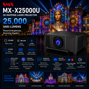 <span class=keywords><strong>Projecteur</strong></span> laser <span class=keywords><strong>professionnel</strong></span> 25000 ANSI Lumen pour la cartographie 3D des bâtiments en extérieur, événements de grande envergure, fabricant d'origine - Product Image 1