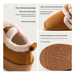 <span class=keywords><strong>Bottes</strong></span> de neige pour femme, nouvelle collection hiver 2025, décontractées, avec fourrure intégrée, rehaussantes, style <span class=keywords><strong>Birkenstock</strong></span>, en polaire et peluche, pour plateformes transfrontalières - Product Image 4
