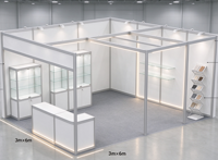 Stand modulaire en profilés aluminium 10x20 pieds, livré en kit facile à assembler, pour les exposants de salons professionnels en Asie du Sud-Est