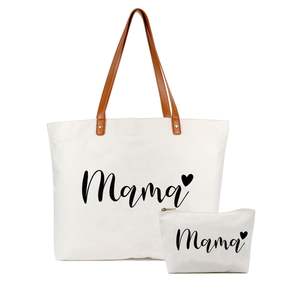High Quality Portable Canvas Tote <strong>Bag</strong> Large Capacity Letter Pattern Practical Multifunction Trendy Mommy Baby Day Shopping <strong>Bags</strong> - Product Image 2
