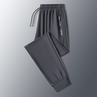 Pantalon décontracté pour homme en soie glacée, séchage rapide, respirant, anti-plis, idéal pour l'été, les trajets quotidiens, les voyages et les activités de plein air par temps chaud