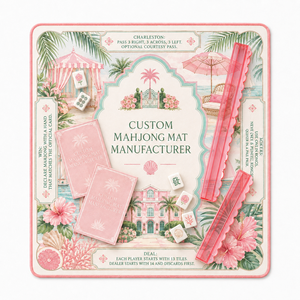 Tapis de Mahjong à Marque Privée, Imprimé en Couleur Personnalisé, en Néoprène Caoutchouc, Housse de Table de <span class=keywords><strong>Poker</strong></span>, Housse de Jeu de Société avec Règles de Mahjong Intégrées - Product Image 2