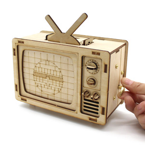 Wooden Retro Tv Model <b>Diy</b> <b>Kit</b> Educational Toy For Kids Science Craft - Product Image 5