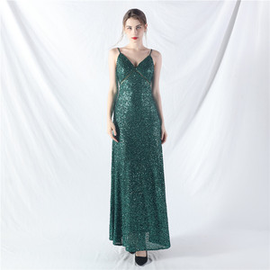 31765 # A-line vestido diario lentejuelas vestido largo negro - Product Image 2