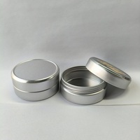Pots en aluminium fins et vides pour crème, couleur argent brillant / Pots métalliques pour crème visage, poudre cosmétique, conteneurs