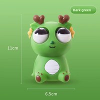 Dragon 3D aux yeux bombés, viral TikTok, dinosaure de l'Année du Dragon, jouet anti-stress en plastique, jouet souple amusant pour farces et éclats de rire