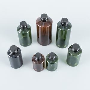 <span class=keywords><strong>Loción</strong></span> de rocío puro de 50-200ml, reempaquetadas botellas de plástico, hombro inclinado verde oscuro, tapa de aluminio negro puro, tapón interior para cosméticos - Product Image 4