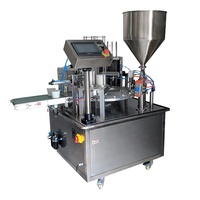 Machine de remplissage et de scellage rotative pour gobelets en plastique/aluminium, haute vitesse 2000 gobelets/h, pneumatique, pour boissons