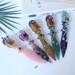Varita Mágica <span class=keywords><strong>de</strong></span> Cristal Rosa Hecha a Mano al por Mayor, Accesorios <span class=keywords><strong>de</strong></span> Brujería, Adornos, Regalo - Product Image 4