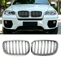 Pour BMW X5 E70 2007-2013, calandre avant chromée noire brillante, calandre avant de remplacement, accessoire de garniture