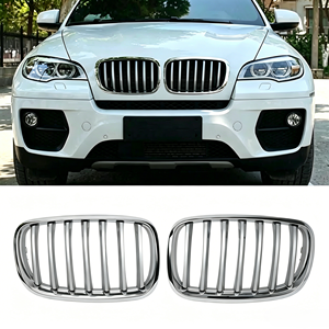 Griglia Anteriore Cromata Nera Lucida Stile Shooting Star per BMW <span class=keywords><strong>X5</strong></span> <span class=keywords><strong>E70</strong></span> 2007-2013, Accessorio di Ricambio per Paraurti Anteriore - Product Image 2