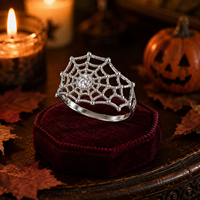 Bague en argent 925 avec moissanite ronde brillante de 4,5 mm, certifiée GRA, pour femme, idéale pour les fêtes d'Halloween