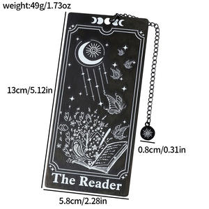 Marcapáginas de Acero Inoxidable con Diseños Coloridos, <span class=keywords><strong>Tarot</strong></span>, Calaveras, Regalo para el Día del Maestro y Regreso a Clases - Product Image 3