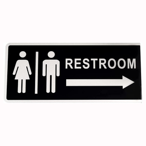 Nhà sản xuất tùy chỉnh hai mặt kim loại nhà vệ sinh dấu hiệu, nhôm phòng tắm dấu hiệu cho nhà và văn phòng - Product Image 4