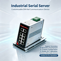 Serveur RS485 vers Ethernet 1 port DIN-Rail, Modbus TCP avec COM virtuel et transparent, 12-24V DC, rail 35mm, pour IIoT