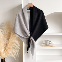 Écharpe triangulaire personnalisée en polyester tricoté effet cachemire, couleur unie, coupe-vent, chaude pour l'hiver, marque privée