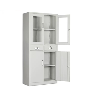 Armoire de classement métallique moderne à 2 tiroirs avec serrure à clé et portes coulissantes pour atelier et entrepôt, usage commercial - Product Image 3
