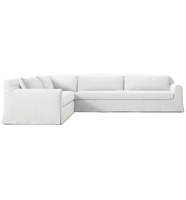 Ensemble de canapés en tissu en forme de L, meubles de luxe, canapé personnalisable, style crème, pour la maison et le salon de la villa