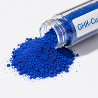 Poudre de peptides de cuivre bleu GHK-Cu à 99 % de pureté pour la repousse des cheveux et les soins de la peau, tripeptide-1, matière première cosmétique