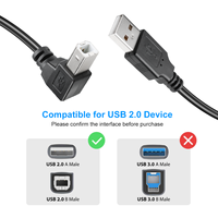 Kabel Printer PVC USB 2.0 A ke B Male to Male 90 Derajat untuk Komputer