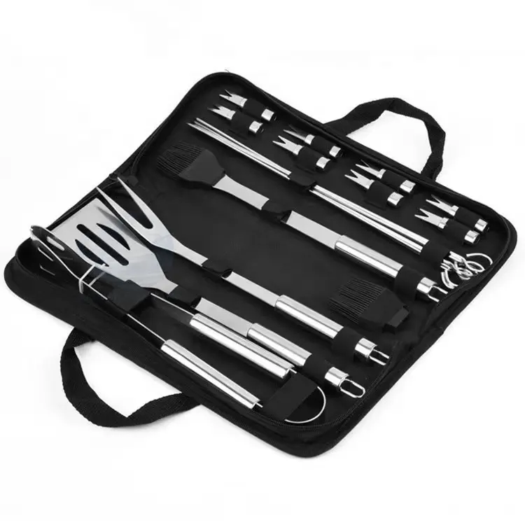 Stainless Steel Barbecue Grilling Utensils Spatula Fork Tongs Knife Brush Outdoor Camping 6pcs BBQ Tools Set