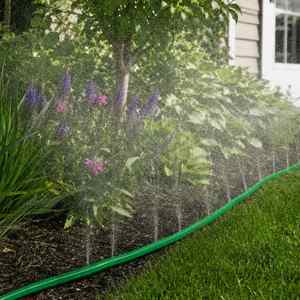 Tuyau d'arrosage et d'irrigation PVC extrudé de 50 pieds pour économie d'eau, avec système d'arrosage par aspersion et gaine de filtration - Product Image 2