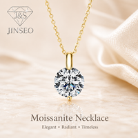Collier à breloque en moissanite plaqué or 18 carats sur argent 925, résistant au ternissement, design minimaliste unique, clarté VVS1, sertissage griffe GRA