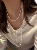 Collier Pendentif Étoile Éternelle Classique Haut de Gamme pour Femme, Perle d'Eau Douce, Détails Délicats en Argent Sterling S925, Idéal Cadeau de Luxe