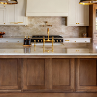 Armoires à cadre encastré au design personnalisé Armoires de cuisine européennes modernes en bois foncé avec solutions d'armoires maison complète