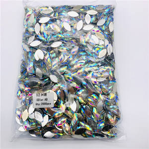 9X18Mm The Horse Eye Shape Flat Base Resin Rhinestones Flat Back For Bags, Garment, Nail Art, - Product Image 6