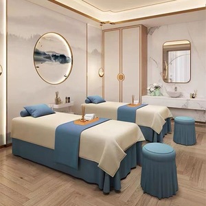 Modern 3-Piece <b>Set</b> of Bedding Soft Microfiber Cotton Massage Table Sheets Includes Fitted Cover and Twin Size Plant Pattern - Product Image 3