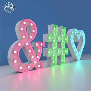 Large Outdoor English Letter Vintage Led Sign Metal Signage Outdoor Signboard Wedding Decoration Letter With High Quality