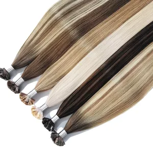 Extension capelli umani punta piatta vergine capelli prelegati 12a top remy capelli