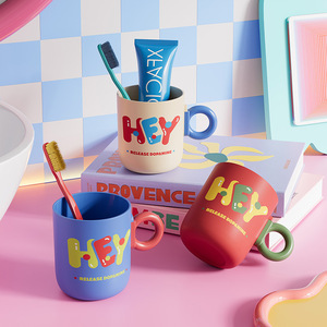 Hey Release Dopamine Toothbrush Cup PP <b>Material</b> Travel Portable For Home Couple Student Dormitory Use - Product Image 3