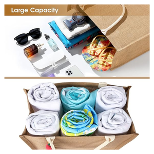 <b>Natural</b> Jute Tote <b>Bags</b> | Reusable Burlap Shopping & Gift <b>Bags</b> with Cotton Rope Handles | Eco <b>Bag</b> Manufacturer - Product Image 3