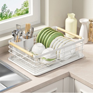 Organizador de Cocina, Juego de 3 Piezas para Ahorrar Espacio, Escurridor de Platos con Porta Cubiertos, Escurridor de Platos de Metal con Bandeja de Drenaje - Product Image 4