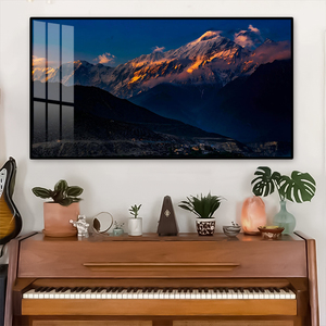 Art mural en porcelaine de cristal moderne de Chine, <span class=keywords><strong>Tibet</strong></span>, Namcha Barwa - Décoration de montagne dorée de l'Himalaya - Product Image 1